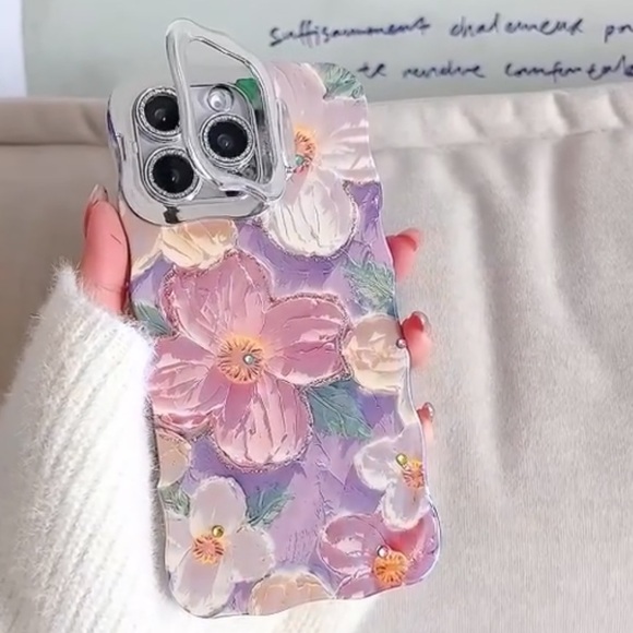 CASELIX Accessories - iPhone 15 Pro Max Floral Case Wavy Edges to Grip w/Stand & Embellished NWT NIB
